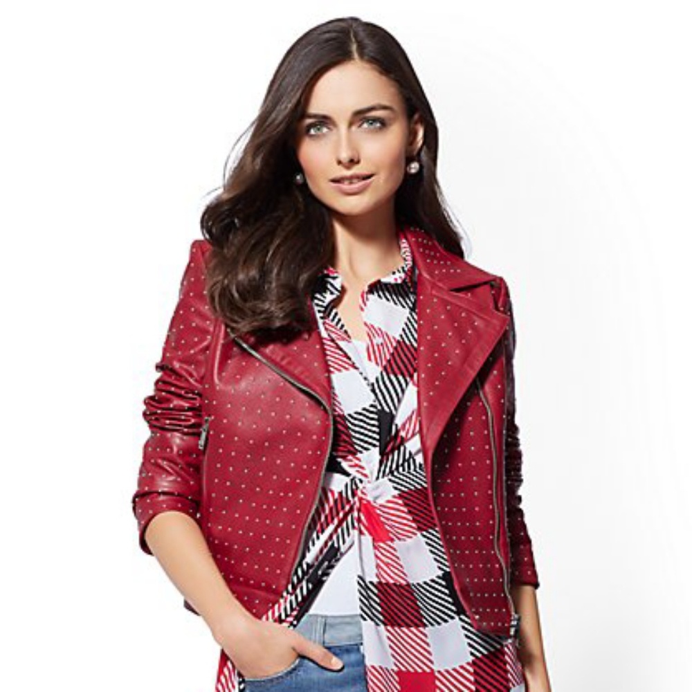Red leather jacket